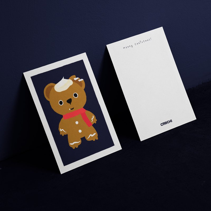 【聖誕禮物】CRIIICHI古治 小熊 聖誕卡片 連信封 - 卡片/明信片 - 紙 多色
