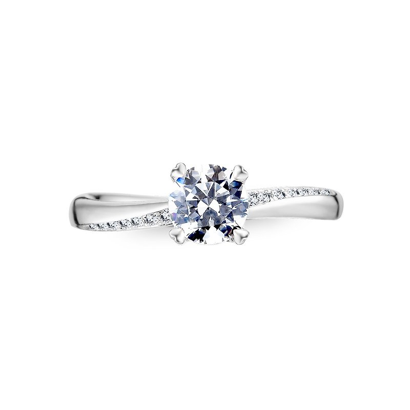 ::Free engraving::Starlight sparkle engagement diamond ring-white gold (platinum)/30 points diamond