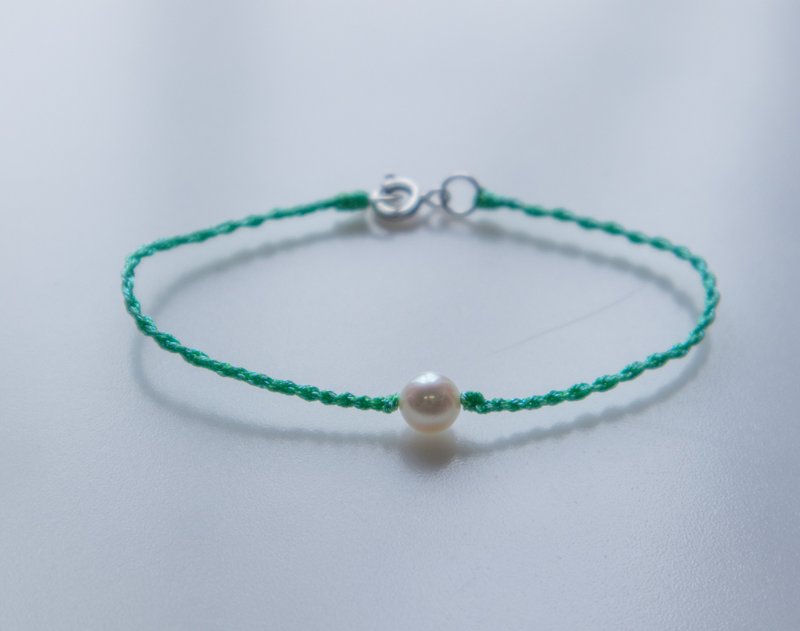 Gift for Sisters. 925 Sterling Silver Natural Pearl Lucky Bracelet - Emerald H5 - Bracelets - Pearl Green