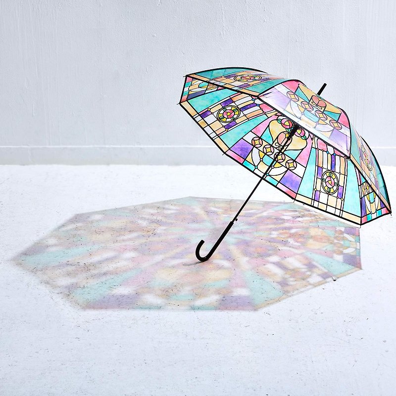 【YOU+MORE!】Taisho Romantic Style-Stained Glass Style Transparent Umbrella - Umbrellas & Rain Gear - Waterproof Material 
