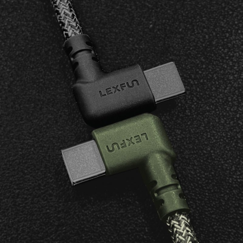 Fun Cable USB-C to USB-C 0.9m 咖啡紗充電線 - 行動電源/充電線 - 環保材質 黑色