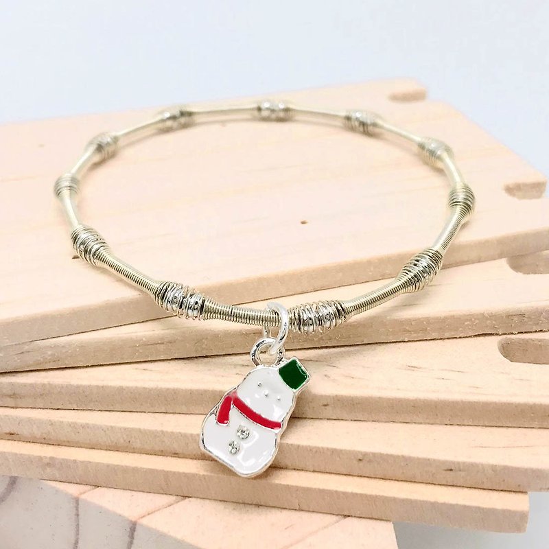 Snowman Silver Beads Bracelet - Party Queen - Double Sided Patterned