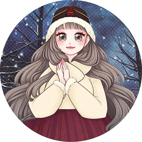 honne market winter child - cute girl sticker (haeparine)