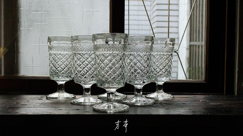 Taiwan-made diamond pattern thick tire glass cup - แก้ว - แก้ว 