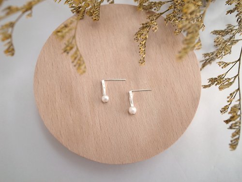 ChloMi 【耳環】耳針 925 純銀 珍珠耳環 情人節禮物