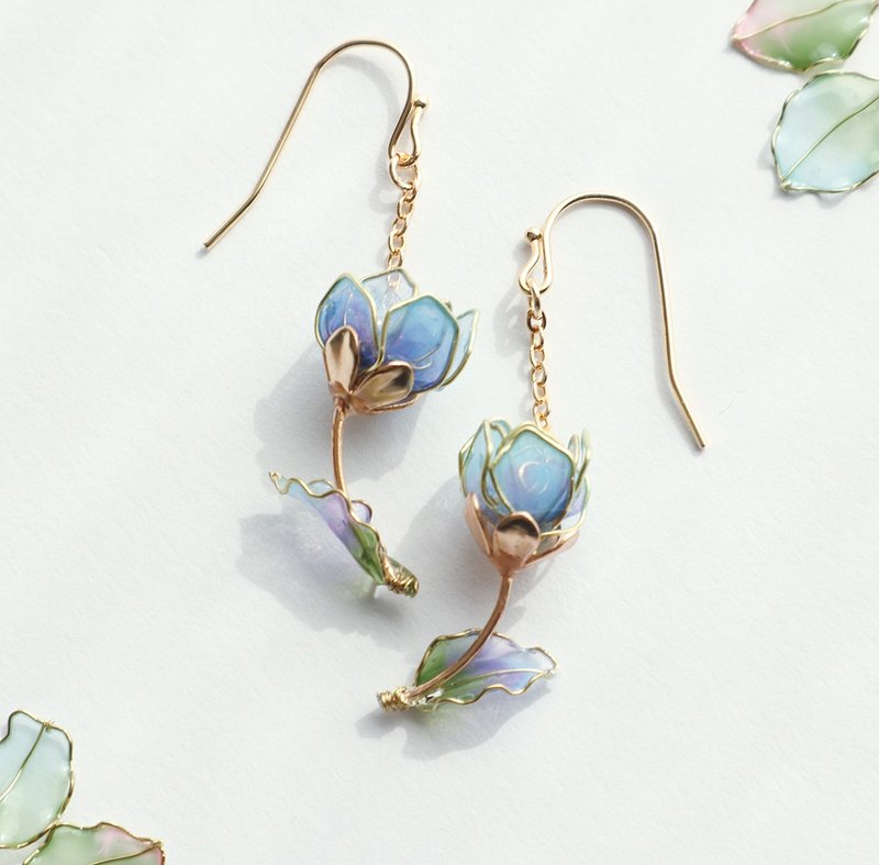 Tulip earrings available in 6 colors - Earrings & Clip-ons - Crystal Blue