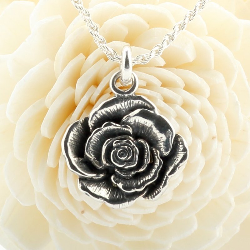 【Angel & Me】小王子 玫瑰 花 (大) Rose s925 純銀 項鍊 - 項鍊 - 純銀 銀色