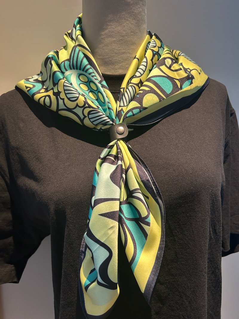 圖案絲巾 - 圍巾/披肩 - 絲．絹 綠色