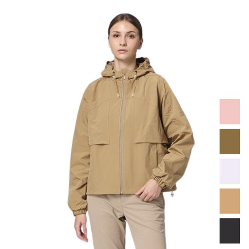 【Wildland 荒野】山系防潑短版寬鬆外套 女 0B32921 - 女大衣/外套 - 聚酯纖維 卡其色