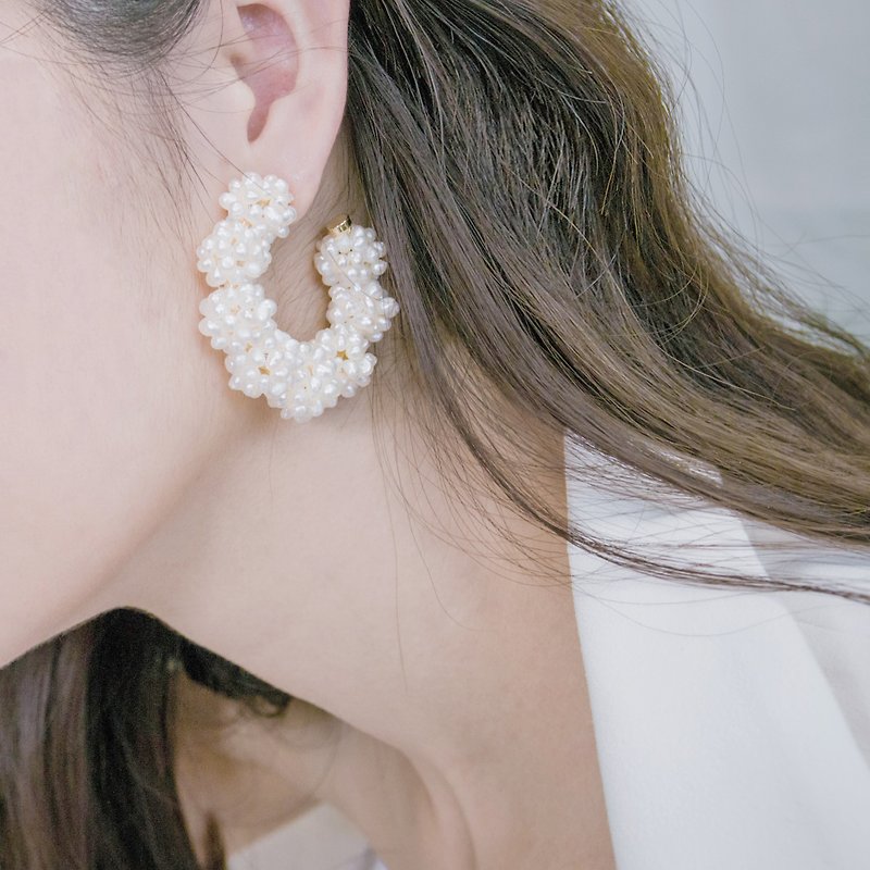 維納斯的寶藏_珍珠泡泡 - 耳環/耳夾 - 珍珠 白色