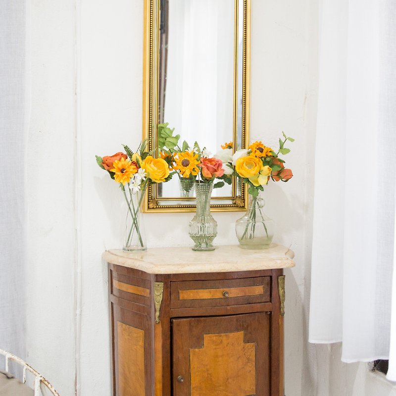 サンフラワーセット-家の装飾のための小さなポジールーム - アロマ・線香 - 紙 オレンジ