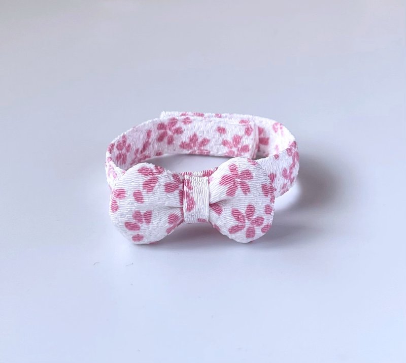 子猫用  桜の丸リボン首輪 - 項圈/牽繩 - 聚酯纖維 