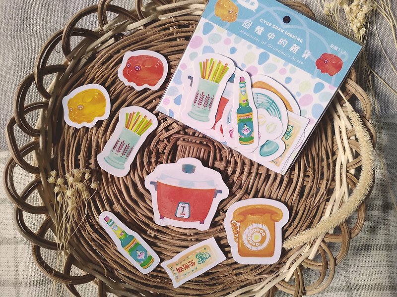 Taiwan retro - groceries cut off stickers from memories of grandma&#39;s house