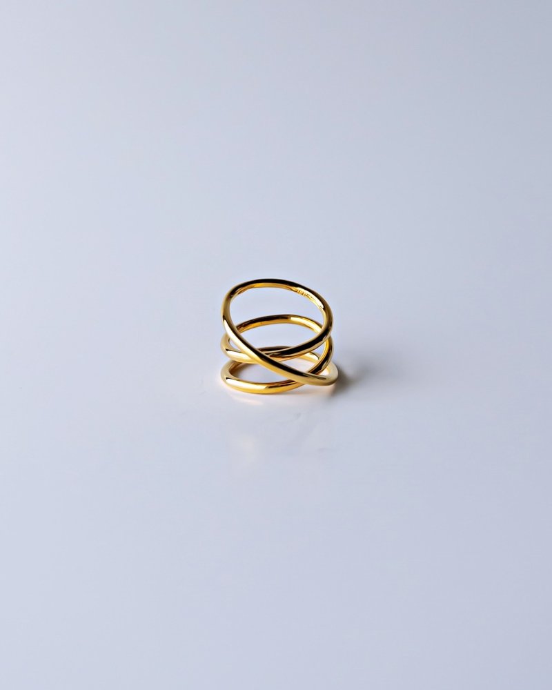 Orbit triple line ring /Interchangeable /着せ替え/silver925/M 惑星 行星 軌道戒指 日本 - 戒指 - 純銀 金色