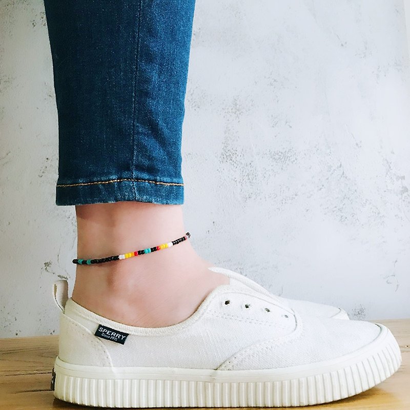 Japanese retro hipster daily matching color anklets vintage anklets color waterproof foot rope - กำไลข้อเท้า - วัสดุอื่นๆ 