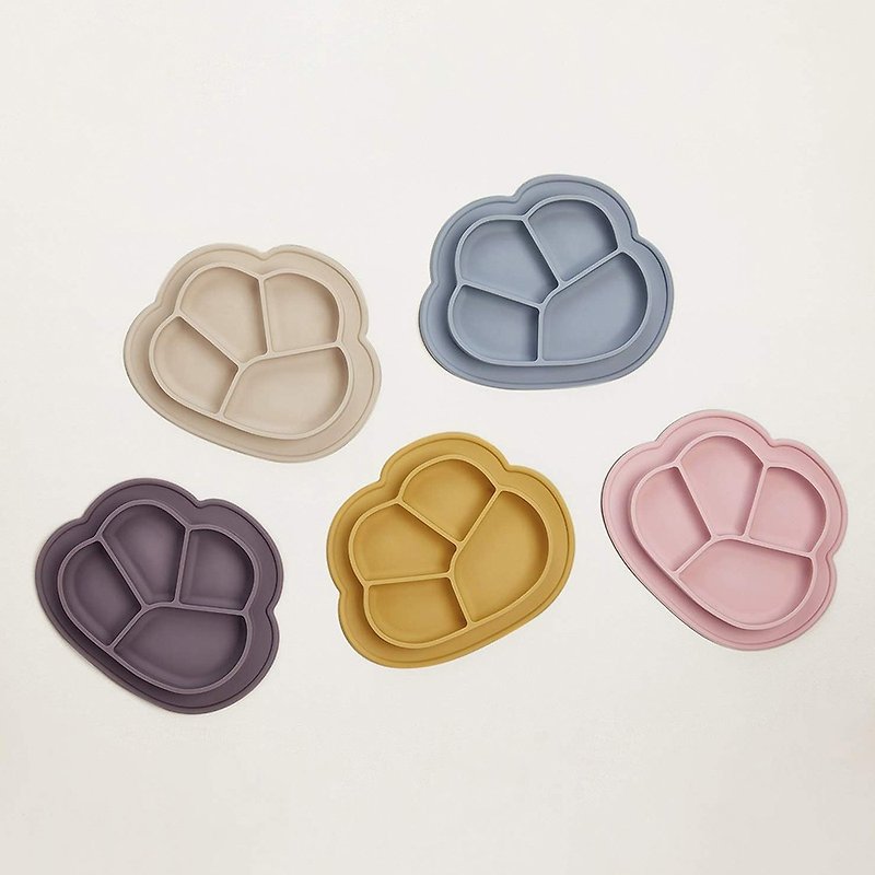Korean coaa-coaa cloud-shaped suction cup children's Silicone non-slip dinner plate-multi-color optional - Plates & Trays - Silicone Multicolor