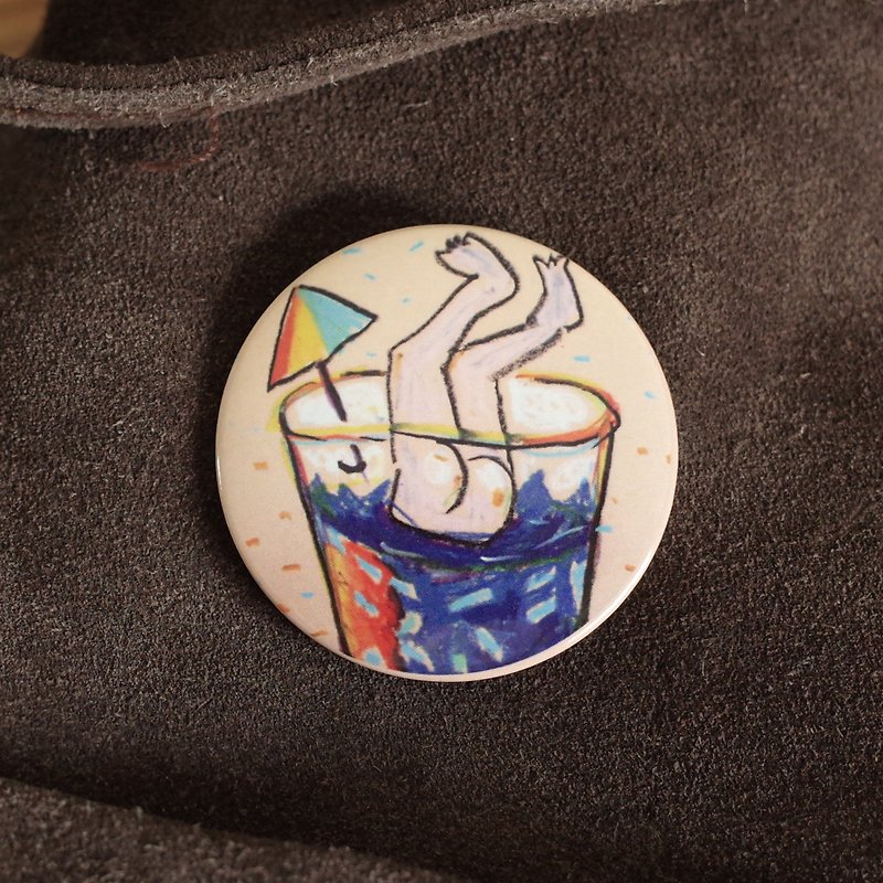 Long Island Ice Tea Jumping Into Rainbow - Badge With Magnet - เข็มกลัด/พิน - โลหะ หลากหลายสี