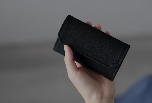 1983ER 極製黑 可水洗紙 帆布 零錢包卡片夾 環保材質 天然纖維手工錢包