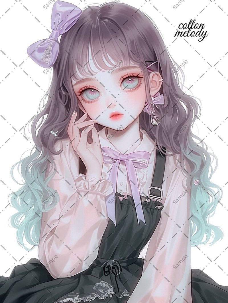 original sticker no.1217 人物ステッカー オリジナルステッカー 人物ステッカー 女の子ステッカー オリジナル人物ステッカー - 貼紙 - 紙 