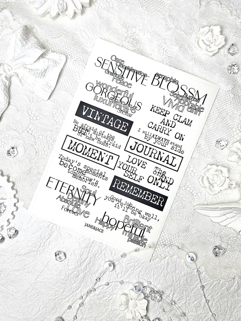 Typo Mood Lettering Transparent Sticker - 貼紙 - 其他材質 