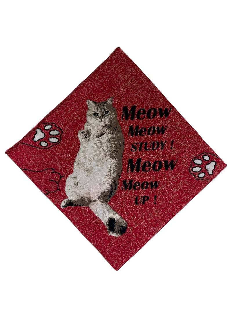 Loxe 香港製造 揮春 - Meow Meow Study, Meow Meow Up! - 裝飾/擺設  - 棉．麻 藍色