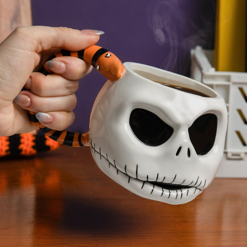 Officially licensed Jack Skellington 3D mask-shaped mug - Cups - Porcelain White