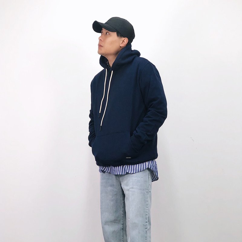 日系純色水洗做舊連帽衛衣 三色 - 中性衛衣/T 恤 - 棉．麻 
