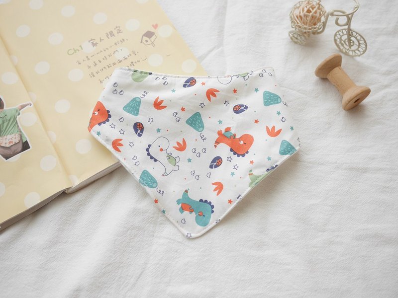 Six-layer gauze triangle saliva towel cute dinosaur - Bibs - Cotton & Hemp 