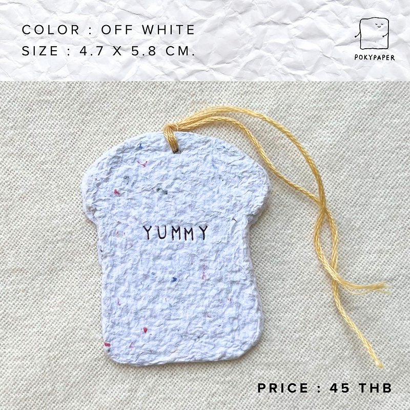 Tag/Card, bread shape, Off white color - Other - Paper 