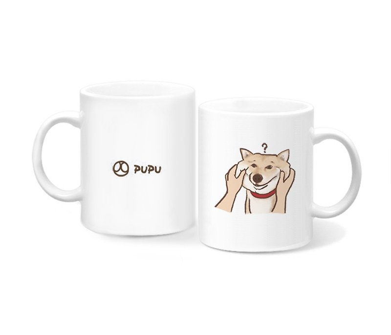 Shiba Inu - pinch face - original illustration - mug - gift custom - fly planet - hand-made market - Mugs - Porcelain 