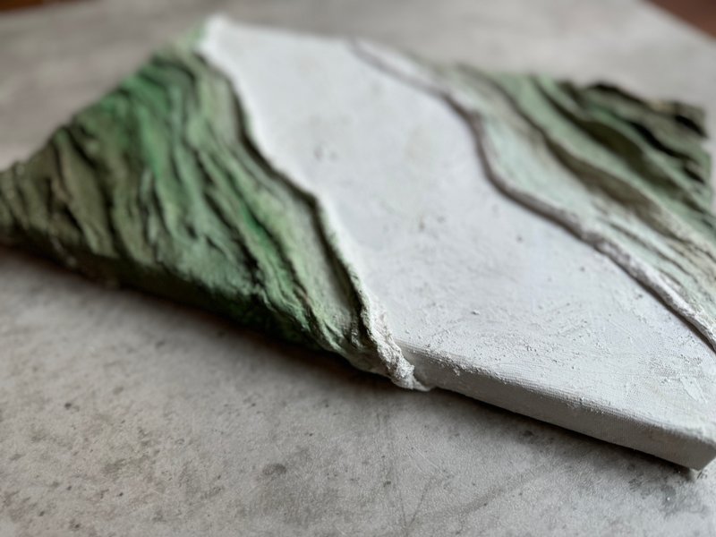 Wabi-sabi style plaster texture painting/semi-relief creation - วาดภาพ/ศิลปะการเขียน - ผ้าฝ้าย/ผ้าลินิน 