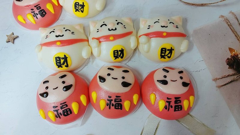 Cheerful~旺福旺財 造型饅頭 招財貓 福神 拜拜饅頭 收涎饅頭 - 麵包/吐司 - 新鮮食材 