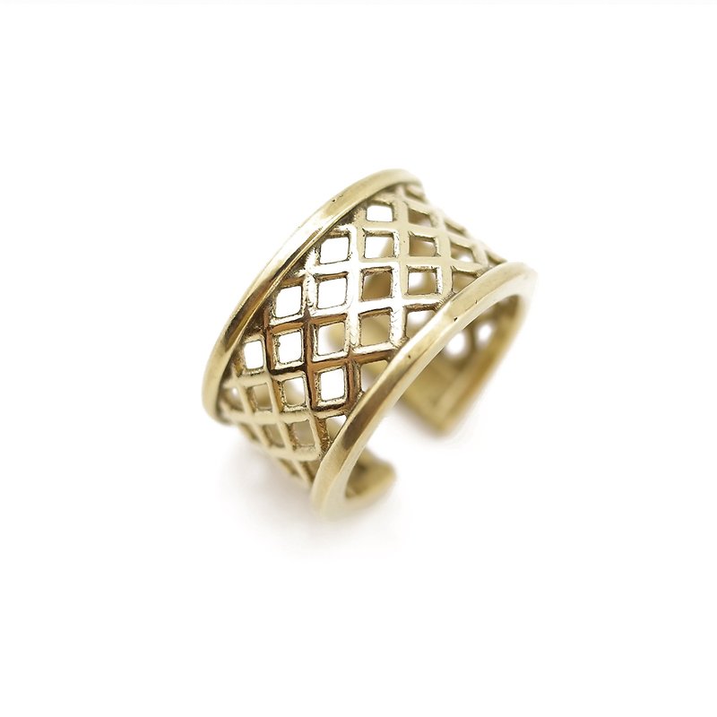  Amp grid Ring - General Rings - Other Metals Gold