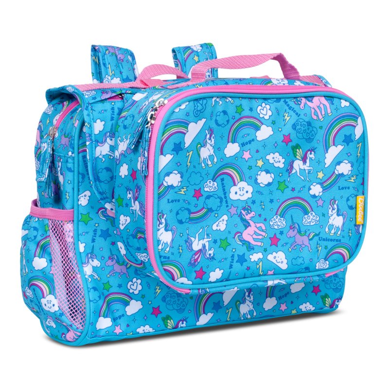 American Bixbee Rainbow Pony Kid's Backpack Portable Insulation Bag Set - กระเป๋าเป้สะพายหลัง - เส้นใยสังเคราะห์ สีน้ำเงิน