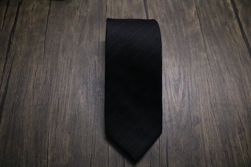 壞紳士 經典之作黑色條紋領帶商務紳士領帶免費繡字