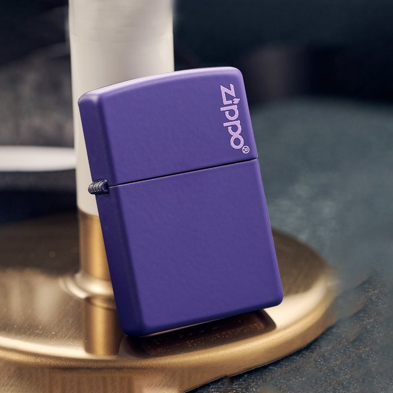 [ZIPPO official flagship store] Purple matte paint windproof lighter 237ZL - อื่นๆ - ทองแดงทองเหลือง สีม่วง