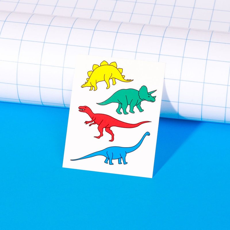 [Summer Surprise Pack] Dinosaur Cute Symbol Geometric Tattoo Sticker - Temporary Tattoos - Paper Multicolor