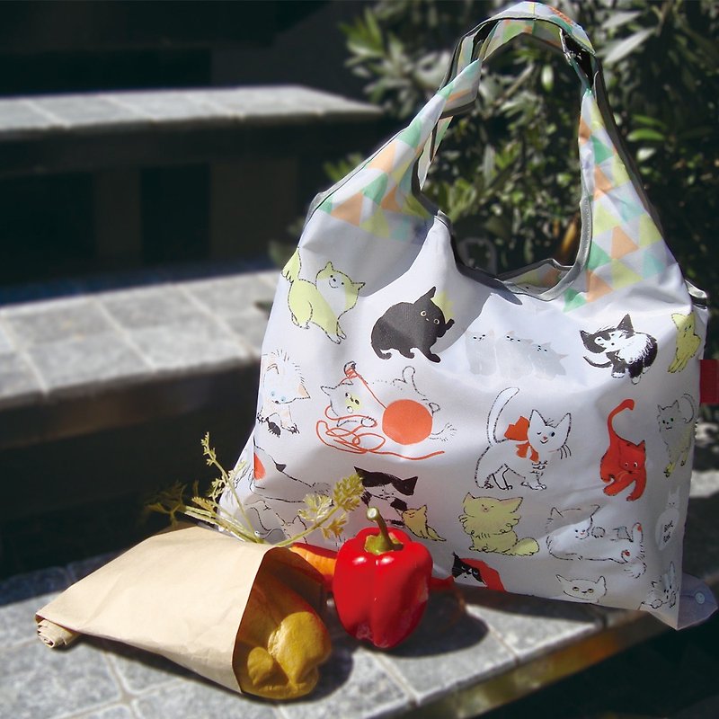 日本 Prairie Dog 設計包/環保袋/購物袋/手提袋 - 貓咪日常 - 手提包/手提袋 - 聚酯纖維 