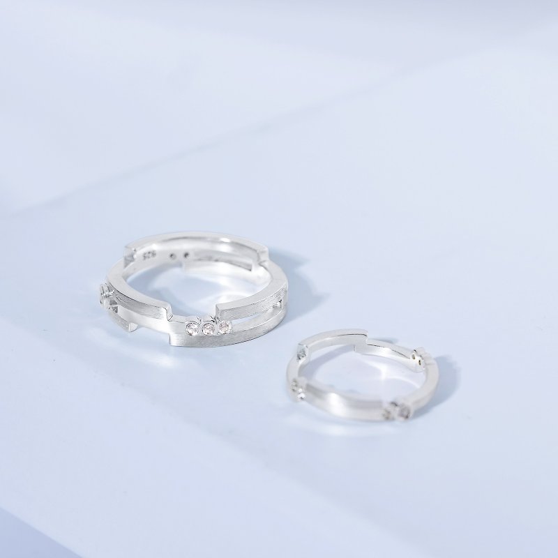 Morse Code 18K Dimond Ring - General Rings - Precious Metals Silver