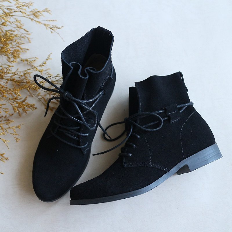 【Siberian migratory birds】3M Waterproof Boots - Black - Rain Boots - Genuine Leather Black