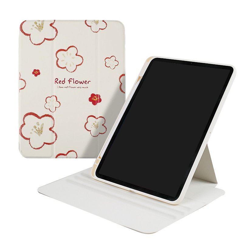 A+小紅花 可旋轉豎屏 iPad 保護殼