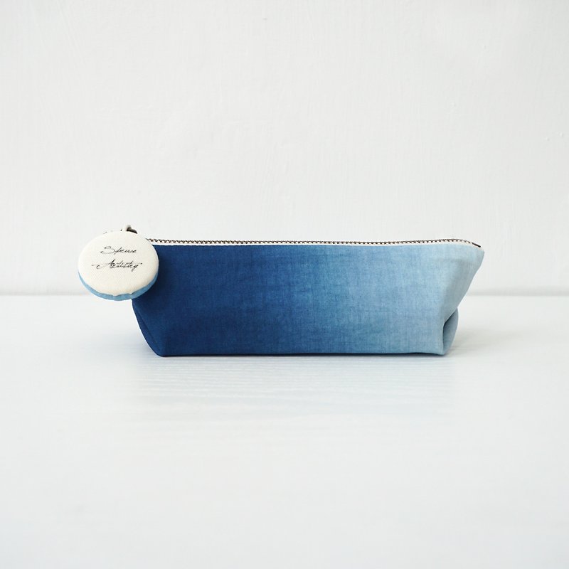S.A x Ocean 藍染海洋船型筆袋 - 筆盒/筆袋 - 棉．麻 藍色