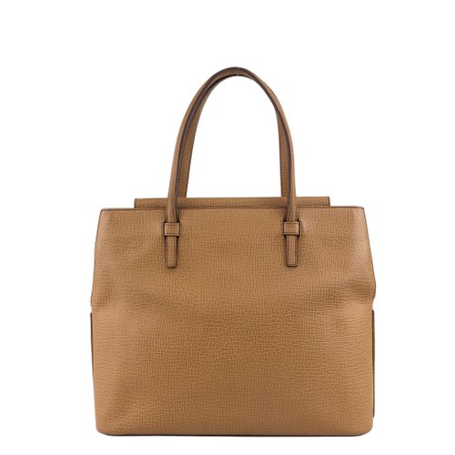 【LOEWE】ハンドバッグ　ロゴ型押し　レザー　キャメル 日本直送 名牌中古包 】LOEWE ロエベ ハンドバッグ キャメル