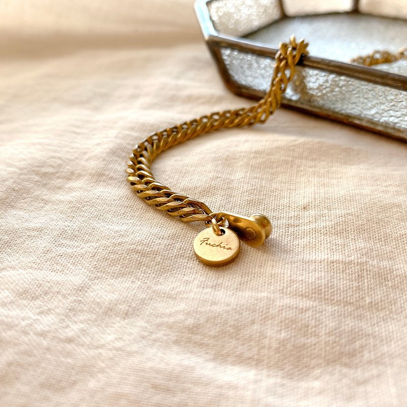 Silence- Brass  handmade bracelet - Bracelets - Copper & Brass Gold