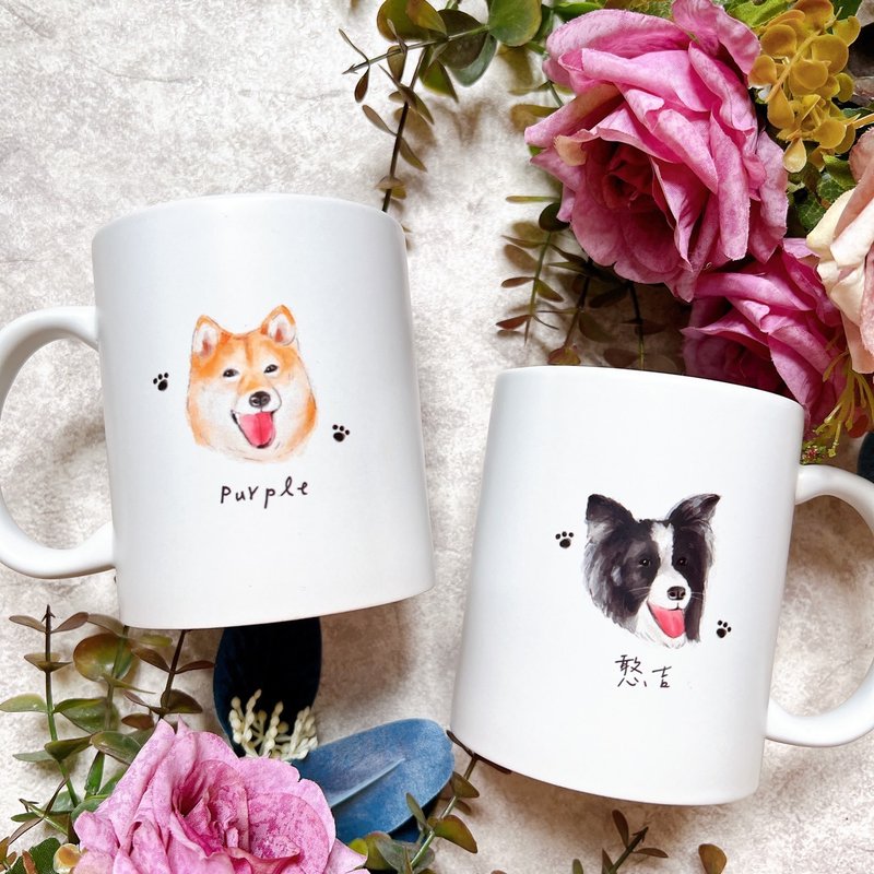 Fast shipping!! Dog Japanese style avatar-customized mug - Customized Portraits - Porcelain 