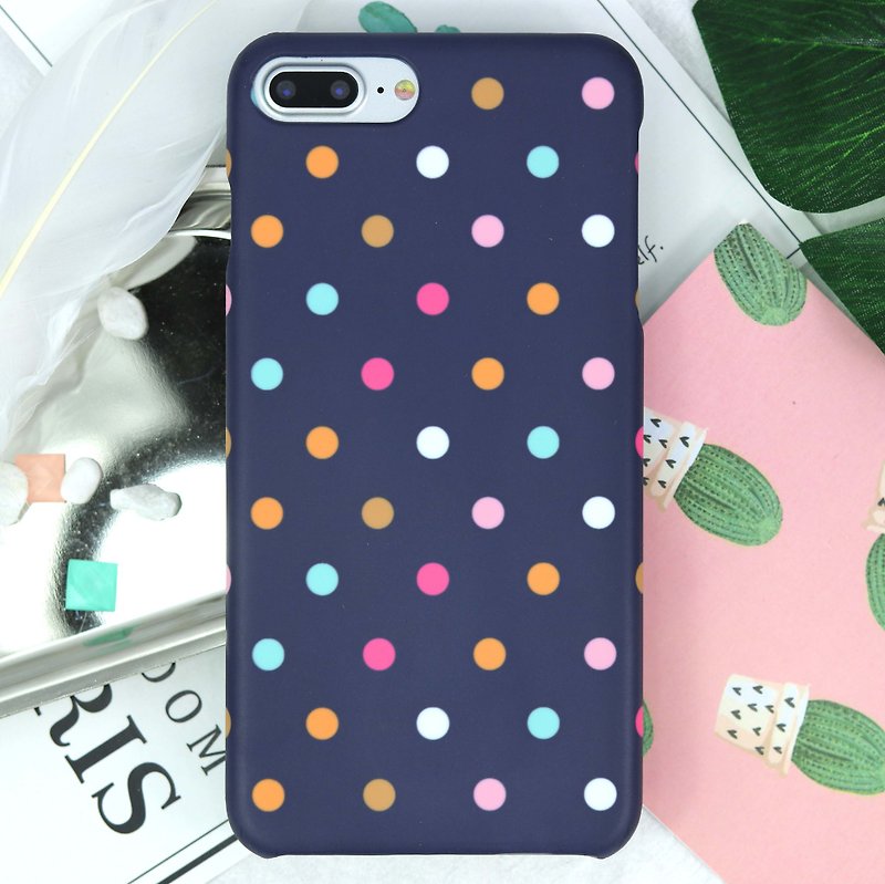 Blue background polka dot pattern rigid hard Phone Case Cover for iphone 6 6S 7+ - เคส/ซองมือถือ - พลาสติก หลากหลายสี