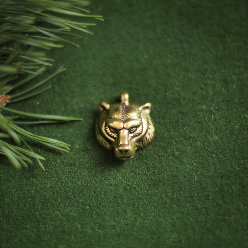 Bear pendant. Animal necklace. Berserk. Pagan jewelry. Handmade jewelry. Totem - 項鍊 - 其他金屬 橘色