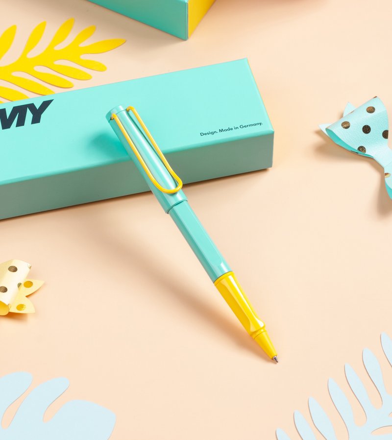 [Free laser engraving] LAMY ballpoint pen/SAFARI 2024 limited edition-tropical style - ไส้ปากกาโรลเลอร์บอล - พลาสติก สีน้ำเงิน