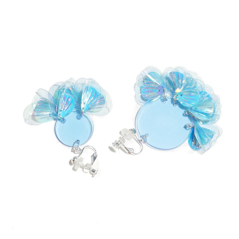Blue Sky Romance Sterling Silver Transparent Earrings - Earrings & Clip-ons - Sterling Silver Blue