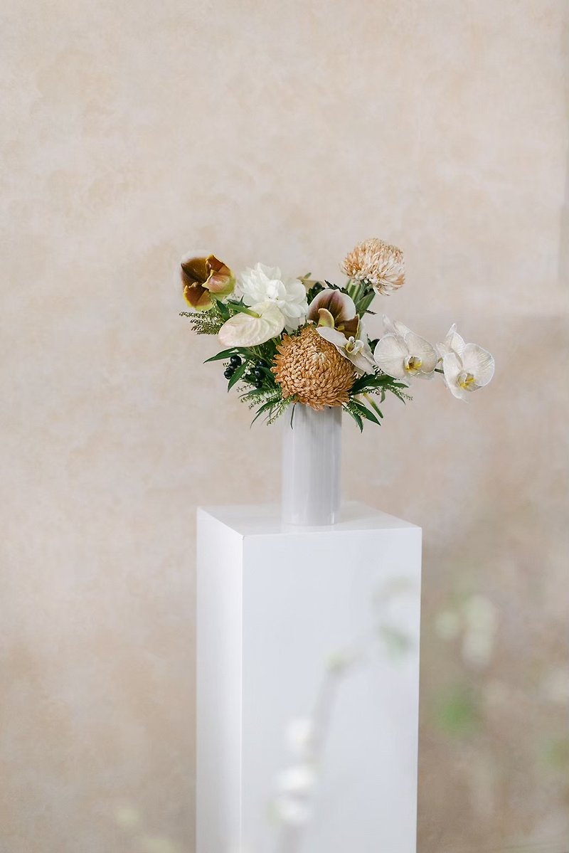 SHI Opening Flower Table Flower | Opening Flower Flower Ceremony | Textured Flower Potted Flower - ช่อดอกไม้แห้ง - พืช/ดอกไม้ สึชมพู